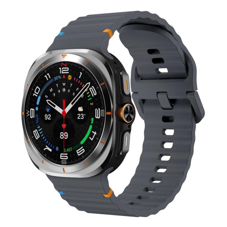 For Galaxy Watch9 / 8 / 8 Classic xDfind Wavy Grain Stitched Silicone Watch Band, L