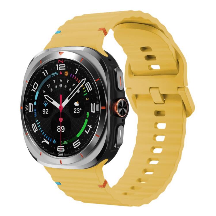 For Galaxy Watch9 / 8 / 8 Classic xDfind Wavy Grain Stitched Silicone Watch Band, L