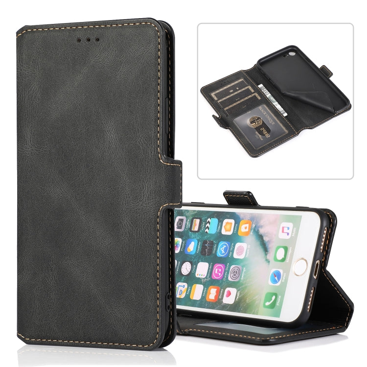 Retro Magnetic Closing Clasp Horizontal Flip Leather Case with Holder & Card Slots & Photo Frame & Wallet, For iPhone 6, For iPhone 6 Plus, For iPhone SE 2022 / SE 2020 / 8 / 7, For iPhone 8 Plus / 7 Plus