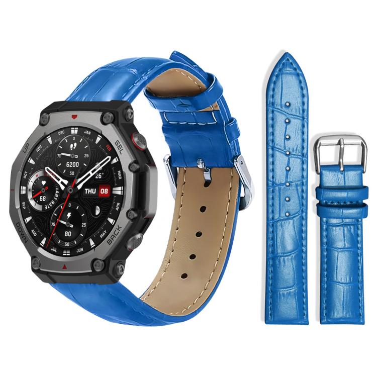 xDfind Bamboo Texture Pin Buckle Leather Watch Band, For Amazfit T-Rex3 22mm