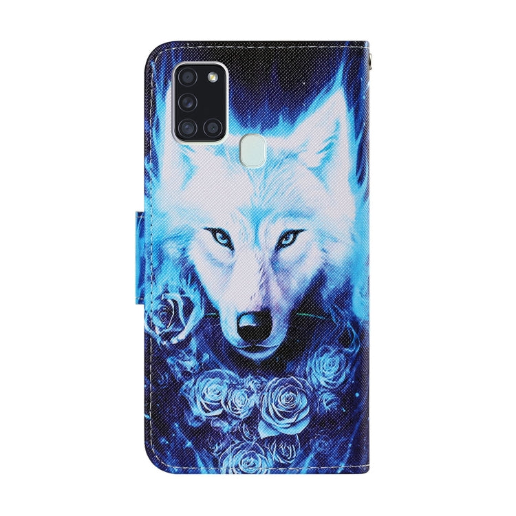 Coloured Drawing Pattern Horizontal Flip PU Leather Case with Holder & Card Slots & Wallet & Lanyard, For Samsung Galaxy A21s