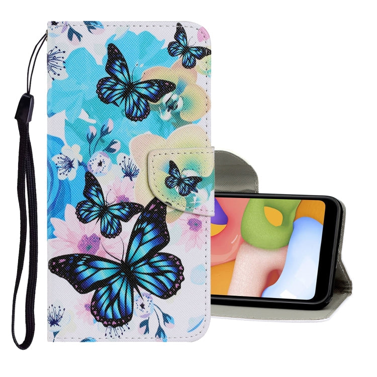 Coloured Drawing Pattern Horizontal Flip PU Leather Case with Holder & Card Slots & Wallet & Lanyard, For Samsung Galaxy A21s