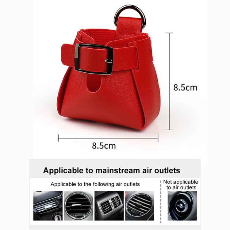 Car Air Vent PU Leather Storage Hanging Bag