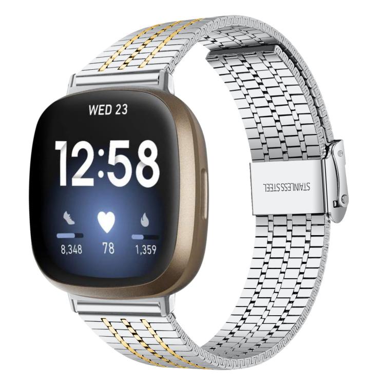 xDfind Seven Beads Buckle Stainless Steel Watch Band, For Fitbit Versa 4 / 3 / Sense 2 / Sense