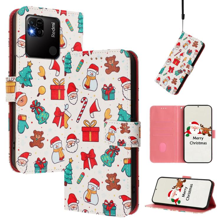 Christmas Series Buckle Leather Phone Case with Hand Strap, For Redmi Note 11 Pro+ 5G EU, For Redmi Note 11S / Xiaomi Poco M4 Pro 5G, For Redmi 10A / 9C