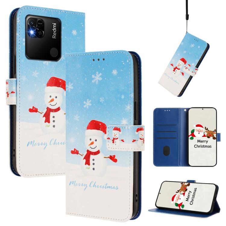 Christmas Series Buckle Leather Phone Case with Hand Strap, For Redmi Note 11 Pro+ 5G EU, For Redmi Note 11S / Xiaomi Poco M4 Pro 5G, For Redmi 10A / 9C
