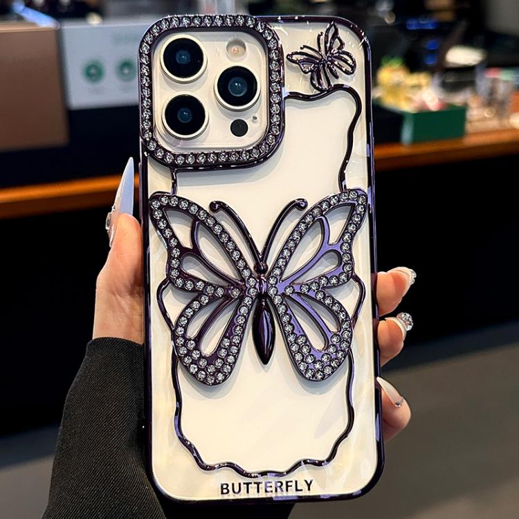 Hollow Butterfly Electroplating TPU Phone Case, For iPhone 18 Pro, For iPhone 18 Pro Max, For iPhone 17 Pro Max, For iPhone 17 Pro, For iPhone 17, For iPhone 16 Pro Max