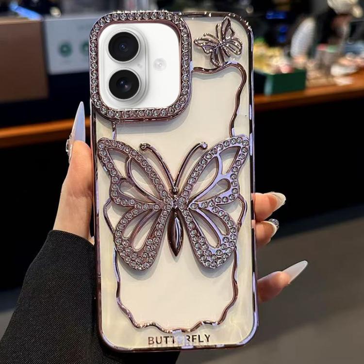 Hollow Butterfly Electroplating TPU Phone Case, For iPhone 16 Pro, For iPhone 16 Plus, For iPhone 16, For iPhone 15 Pro Max, For iPhone 15 Pro, For iPhone 15 Plus
