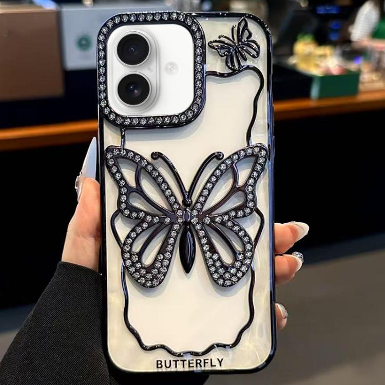 Hollow Butterfly Electroplating TPU Phone Case, For iPhone 16 Pro, For iPhone 16 Plus, For iPhone 16, For iPhone 15 Pro Max, For iPhone 15 Pro, For iPhone 15 Plus