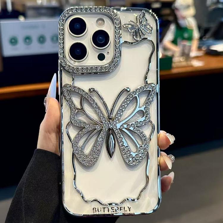 Hollow Butterfly Electroplating TPU Phone Case, For iPhone 16 Pro, For iPhone 16 Plus, For iPhone 16, For iPhone 15 Pro Max, For iPhone 15 Pro, For iPhone 15 Plus