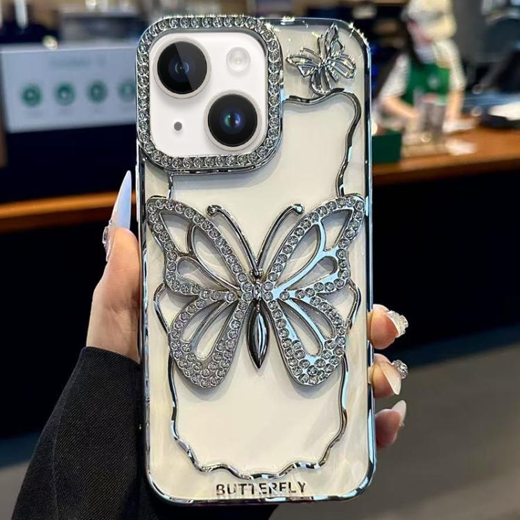 Hollow Butterfly Electroplating TPU Phone Case, For iPhone 16 Pro, For iPhone 16 Plus, For iPhone 16, For iPhone 15 Pro Max, For iPhone 15 Pro, For iPhone 15 Plus