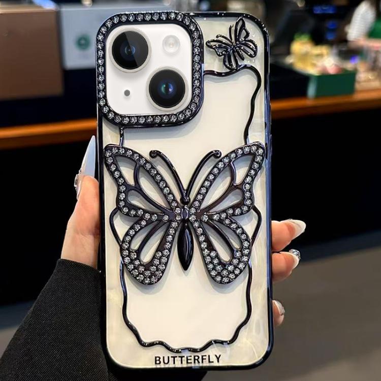Hollow Butterfly Electroplating TPU Phone Case, For iPhone 16 Pro, For iPhone 16 Plus, For iPhone 16, For iPhone 15 Pro Max, For iPhone 15 Pro, For iPhone 15 Plus