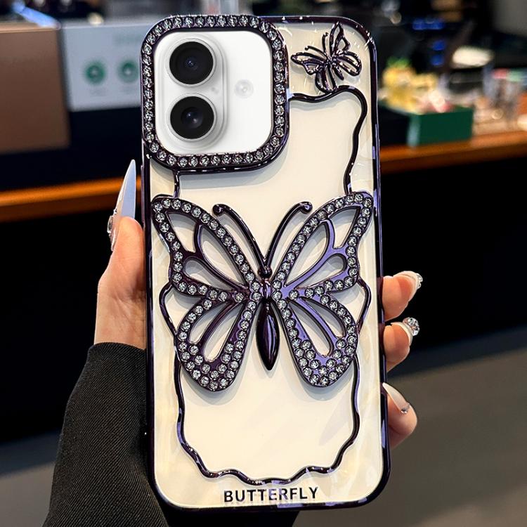 Hollow Butterfly Electroplating TPU Phone Case, For iPhone 18 Pro, For iPhone 18 Pro Max, For iPhone 17 Pro Max, For iPhone 17 Pro, For iPhone 17, For iPhone 16 Pro Max