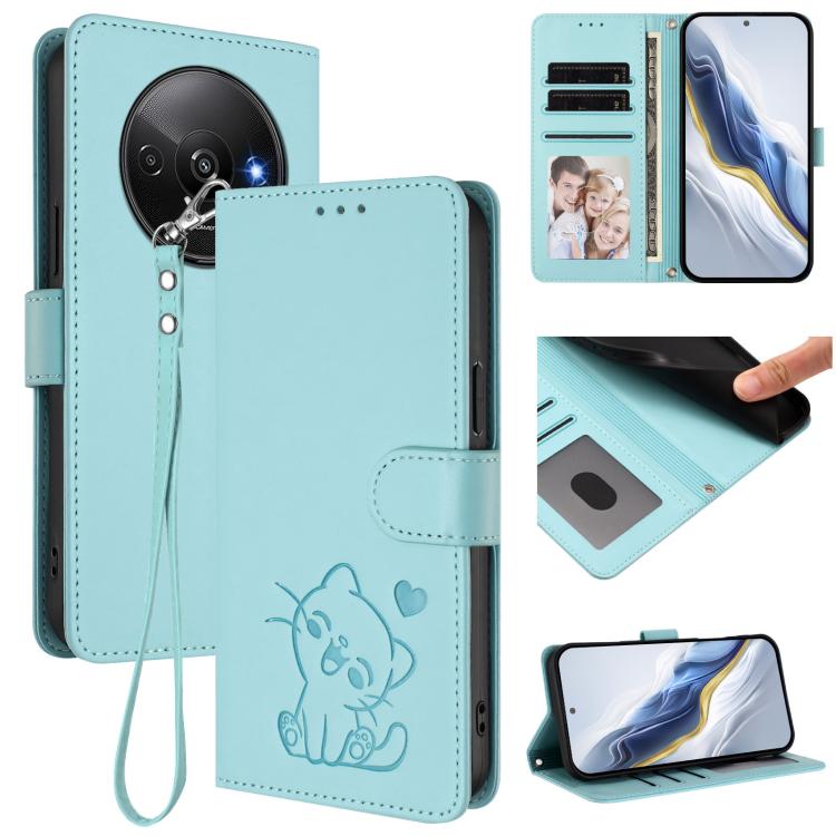 Embossed Heart Cat Leather Phone Case with Hand Strap, For Redmi K70 Ultra 5G, For Redmi A3 4G / A3x / Xiaomi Poco C61