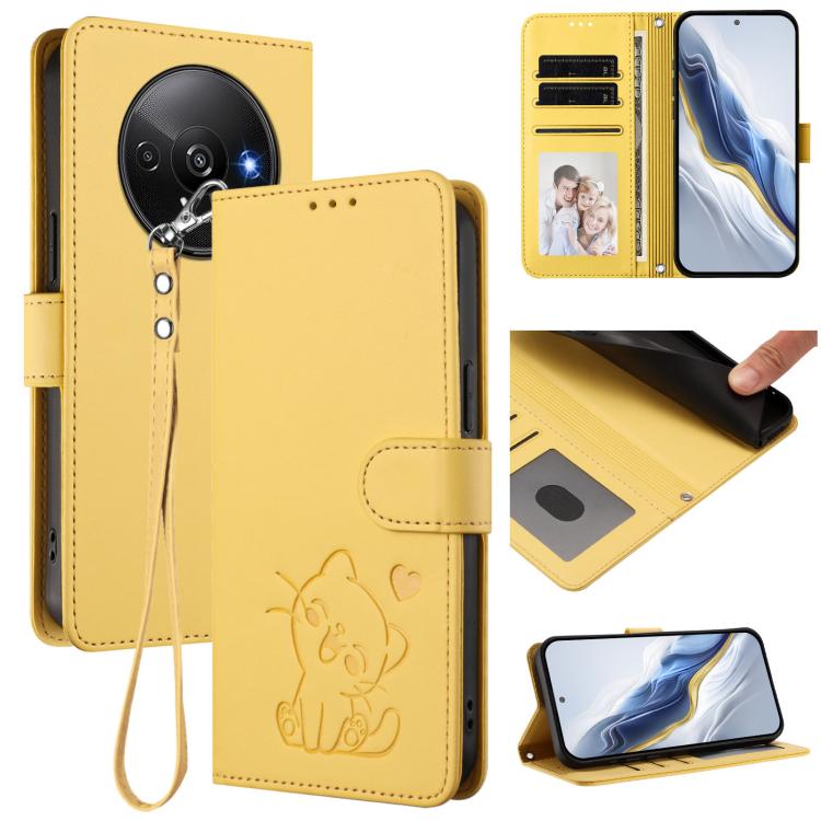 Embossed Heart Cat Leather Phone Case with Hand Strap, For Redmi K70 Ultra 5G, For Redmi A3 4G / A3x / Xiaomi Poco C61