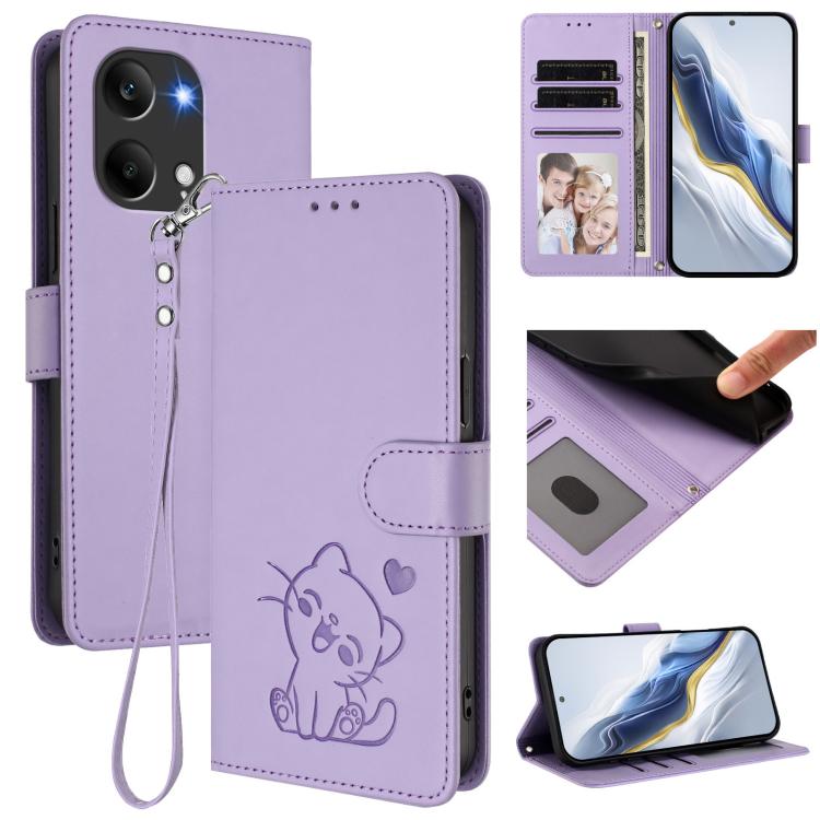 Embossed Heart Cat Leather Phone Case with Hand Strap, For Redmi Turbo 5 Max 5G / Poco X8 Pro Max 5G, For Redmi Turbo 5 5G / Poco X8 Pro 5G