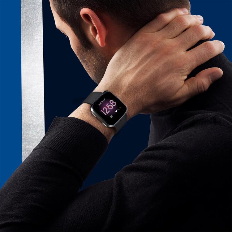For Fitbit Versa 2 / Versa / Versa Lite xDfind Rivet Buckle Solid Color Silicone Watch Band, S