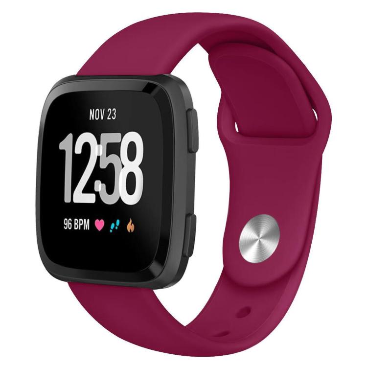 For Fitbit Versa 2 / Versa / Versa Lite xDfind Rivet Buckle Solid Color Silicone Watch Band, S
