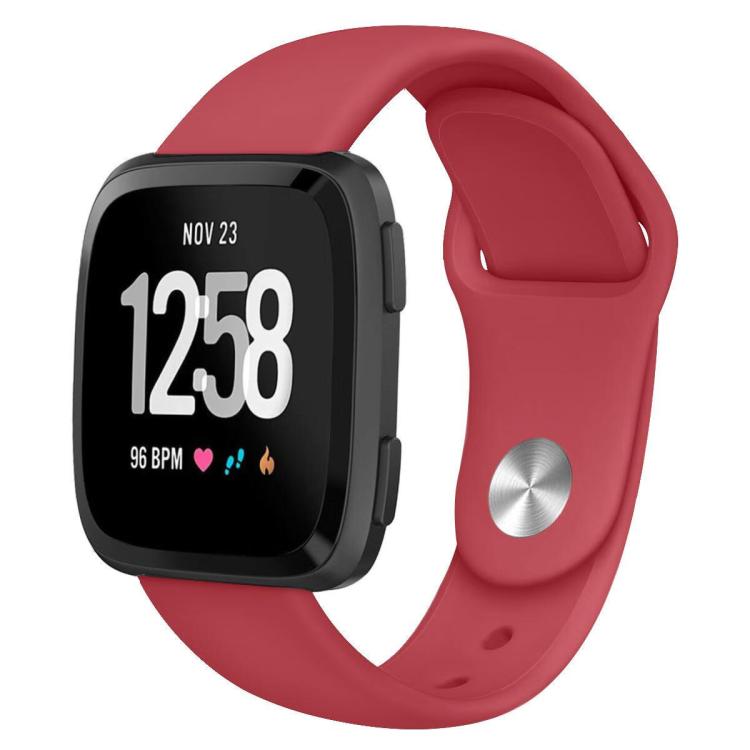 For Fitbit Versa 2 / Versa / Versa Lite xDfind Rivet Buckle Solid Color Silicone Watch Band, S