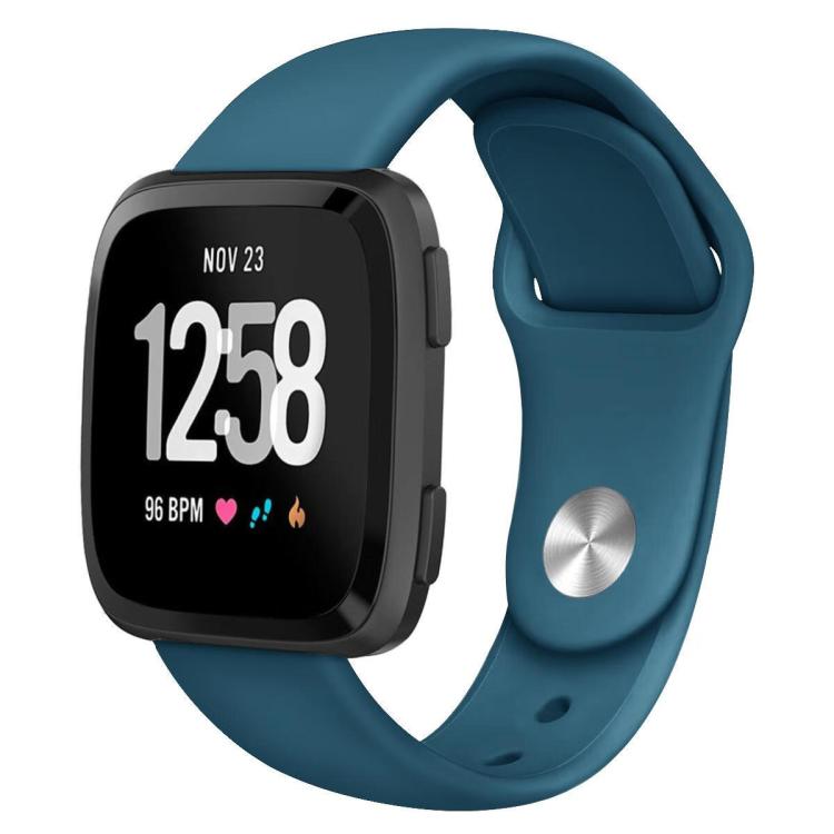 For Fitbit Versa 2 / Versa / Versa Lite xDfind Rivet Buckle Solid Color Silicone Watch Band, S