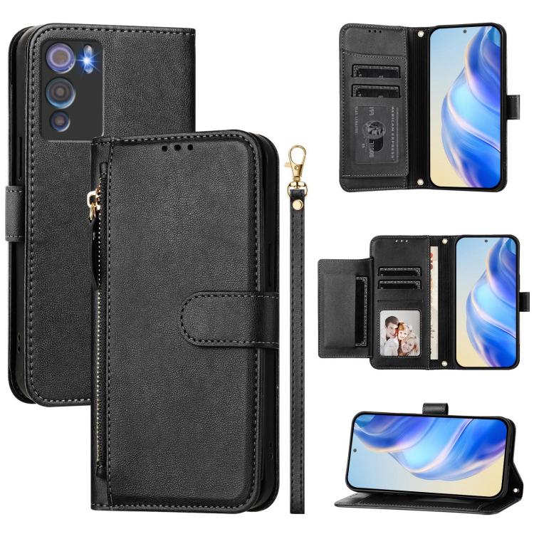 Multi-Card Slots Zipper Wallet Leather Phone Case, For Doogee N60 Pro