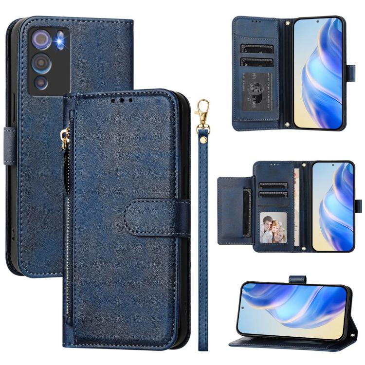 Multi-Card Slots Zipper Wallet Leather Phone Case, For Doogee N60 Pro