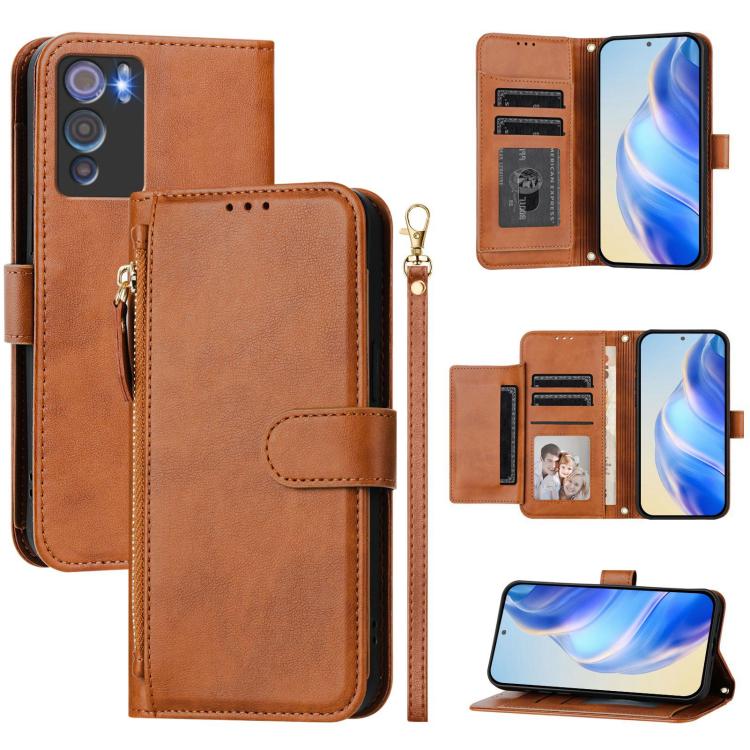 Multi-Card Slots Zipper Wallet Leather Phone Case, For Doogee N60 Pro