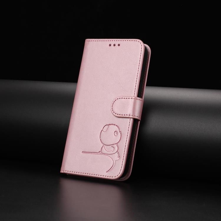 Litter Panda Embossing RFID Leather Phone Case with Lanyard, For Blackview Shark 6