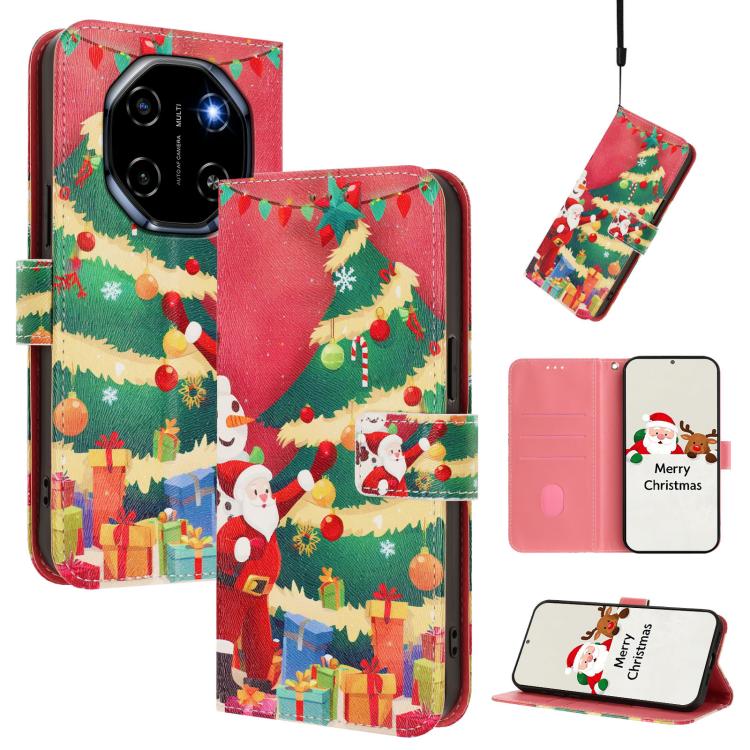 Christmas Series Buckle Leather Phone Case with Hand Strap, For Blackview SHARK 6