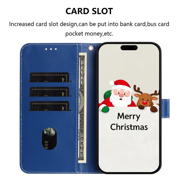 Christmas Series Buckle Leather Phone Case with Hand Strap, For Doogee N60 Pro