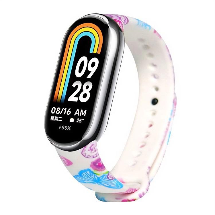 xDfind Flowers Printing TPU Watch Band, For Xiaomi Smart Band 10 / 9 / 8