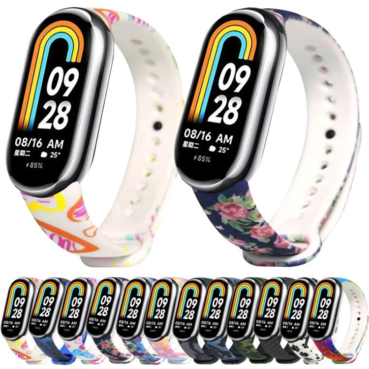 xDfind Flowers Printing TPU Watch Band, For Xiaomi Smart Band 10 / 9 / 8
