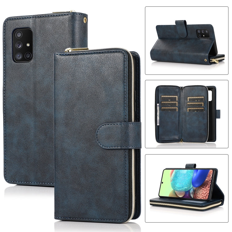 Zipper Wallet Bag Horizontal Flip PU Leather Case with Holder & 9 Card Slots & Wallet & Lanyard & Photo Frame, For Samsung Galaxy A51, For Samsung Galaxy A51 5G, For Samsung Galaxy A70, For Samsung Galaxy A71