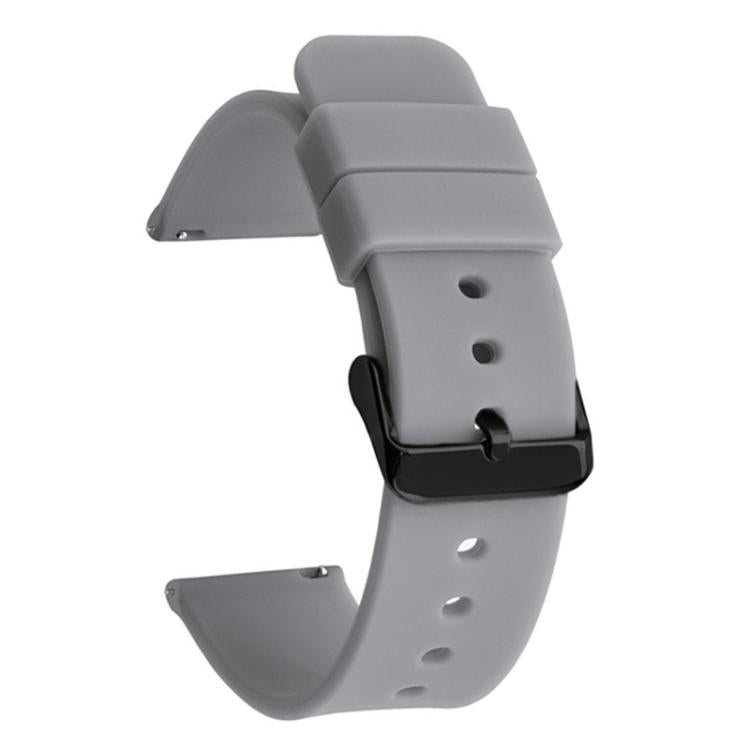 xDfind Stainless Steel Black Pin Buckle Solid Color Silicone Waterproof Watch Band, 14mm, 15mm