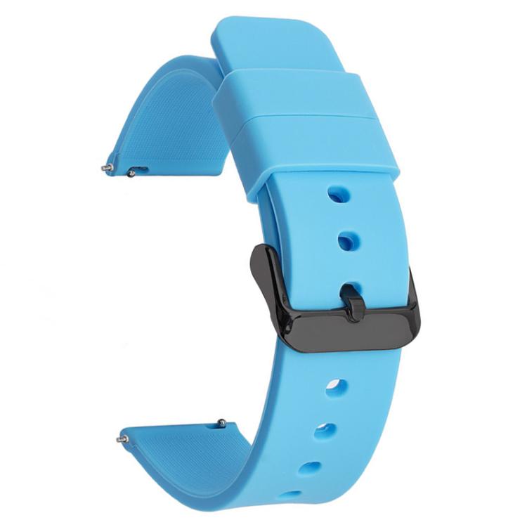 xDfind Stainless Steel Black Pin Buckle Solid Color Silicone Waterproof Watch Band, 14mm, 15mm