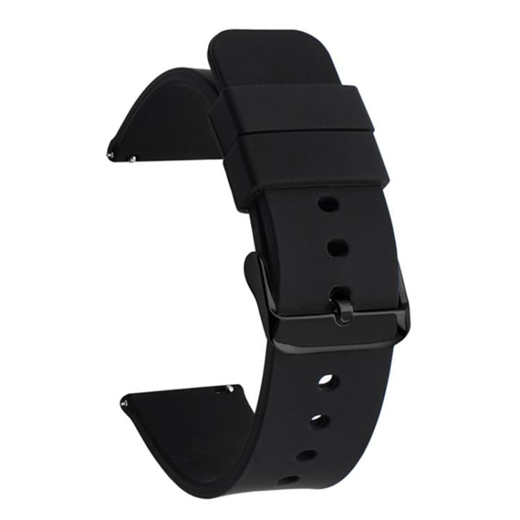xDfind Stainless Steel Black Pin Buckle Solid Color Silicone Waterproof Watch Band, 14mm, 15mm