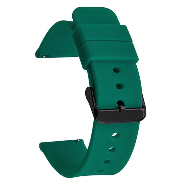 xDfind Stainless Steel Black Pin Buckle Solid Color Silicone Waterproof Watch Band, 24mm