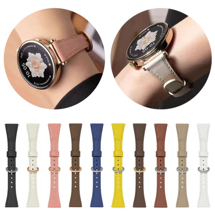 xDfind Flat-head Horseshoe Buckle Vegan Leather Watch Band, 18mm