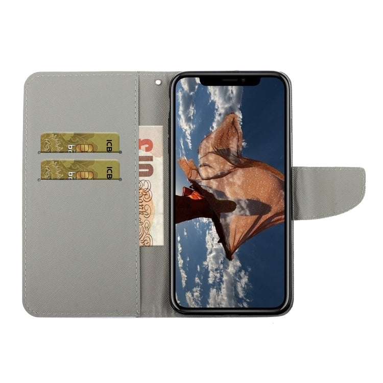 Coloured Drawing Pattern Horizontal Flip PU Leather Case with Holder & Card Slots & Wallet & Lanyard, For iPhone XS Max