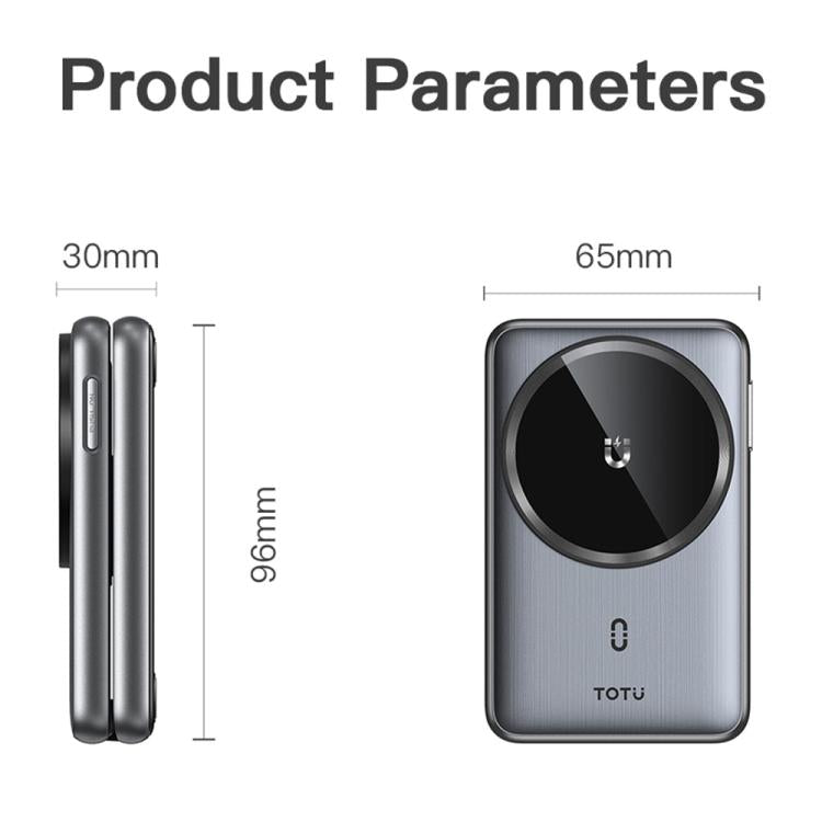 TOTU CW-4-W Wireless Charging Station 3 in 1 Magnetic Folding Charger Stand for Phone Watch Earbuds, CW-4-W