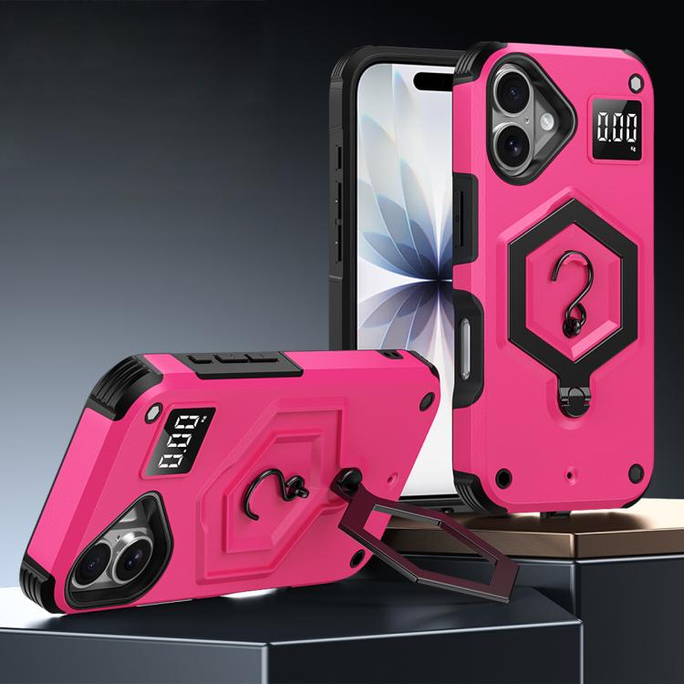 Hexagon Armor Magnetic Holder Weighing Scale Phone Case, For iPhone 16, For iPhone 15 Pro Max, For iPhone 15 Pro