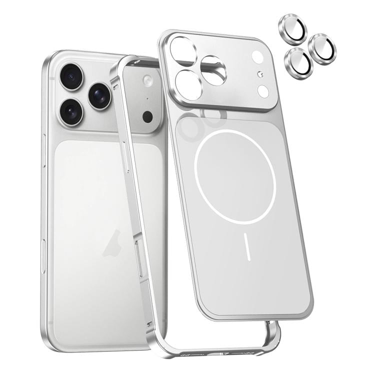 Change to 17 Series X1 Metal Frame + Lens Magnetic Phone Case, For iPhone 17 Pro Max, For iPhone 17 Pro, For iPhone 16 Pro Max, For iPhone 16 Pro, For iPhone 15 Pro Max, For iPhone 15 Pro
