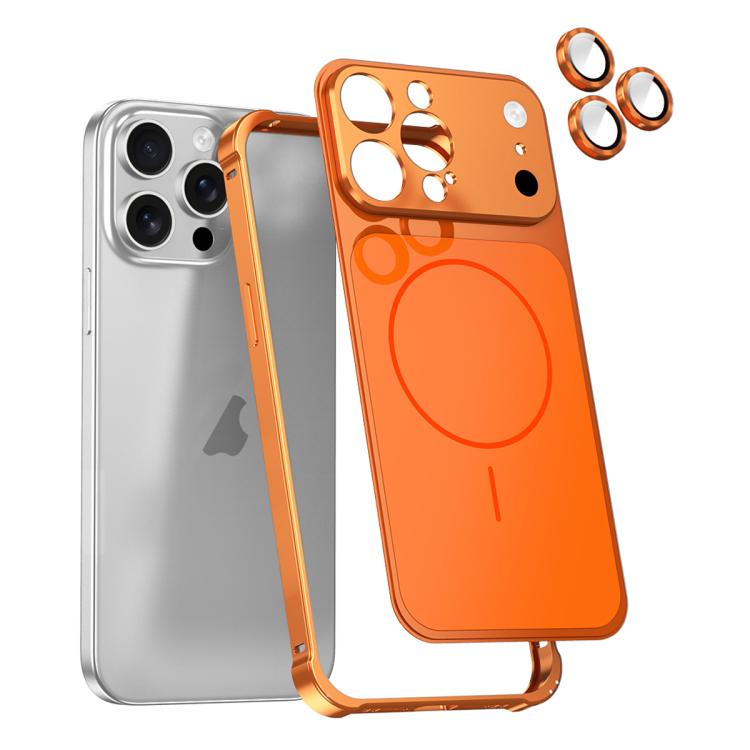 Change to 17 Series X1 Metal Frame + Lens Magnetic Phone Case, For iPhone 17 Pro Max, For iPhone 17 Pro, For iPhone 16 Pro Max, For iPhone 16 Pro, For iPhone 15 Pro Max, For iPhone 15 Pro