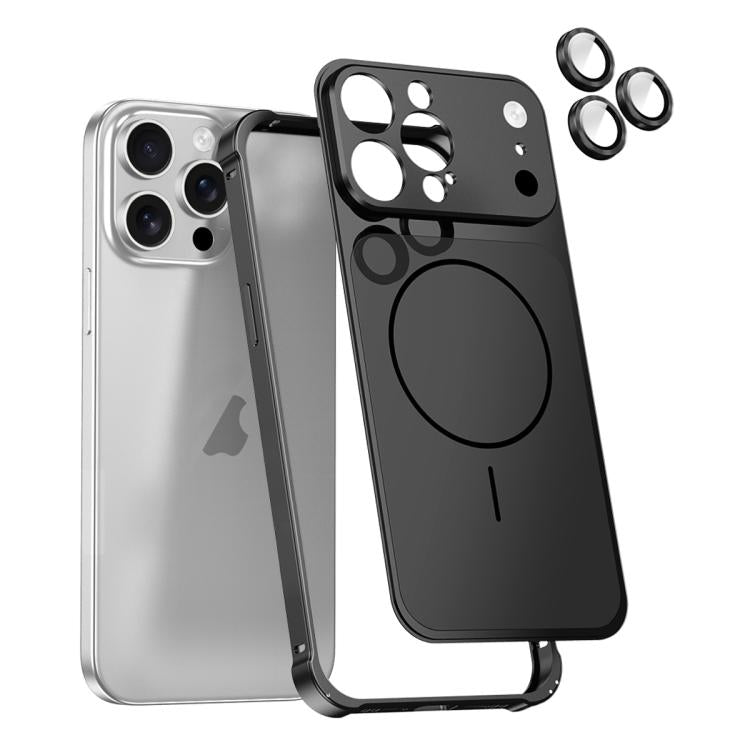 Change to 17 Series X1 Metal Frame + Lens Magnetic Phone Case, For iPhone 17 Pro Max, For iPhone 17 Pro, For iPhone 16 Pro Max, For iPhone 16 Pro, For iPhone 15 Pro Max, For iPhone 15 Pro