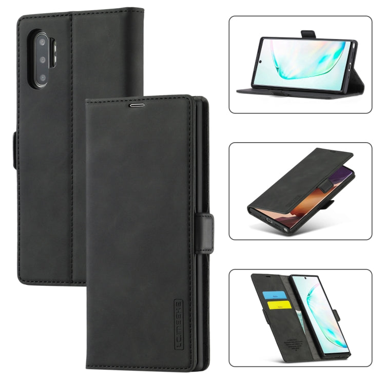 LC.IMEEK Strong Magnetism Ultra-thin Horizontal Flip Shockproof Matte TPU + PU Leather Case with Holder & Card Slots & Wallet, For Samsung Galaxy Note10+, For Samsung Galaxy Note10, For Samsung Galaxy Note20 Ultra, For Samsung Galaxy Note20