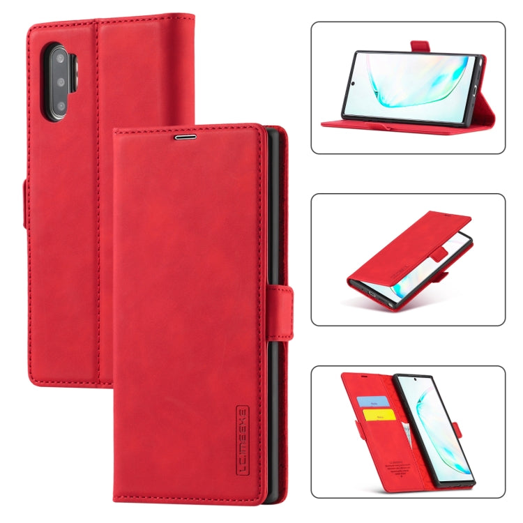 LC.IMEEK Strong Magnetism Ultra-thin Horizontal Flip Shockproof Matte TPU + PU Leather Case with Holder & Card Slots & Wallet, For Samsung Galaxy Note10+, For Samsung Galaxy Note10, For Samsung Galaxy Note20 Ultra, For Samsung Galaxy Note20