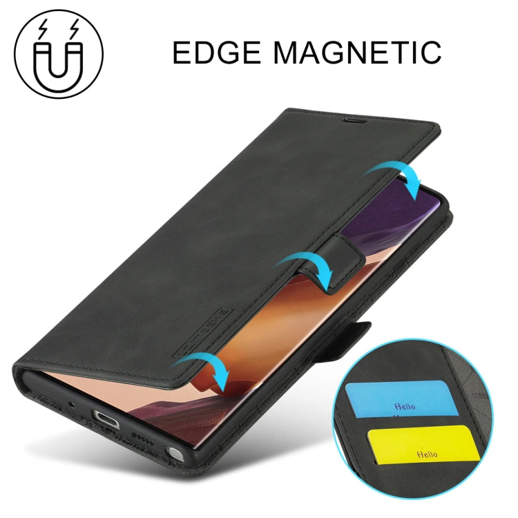 LC.IMEEK Strong Magnetism Ultra-thin Horizontal Flip Shockproof Matte TPU + PU Leather Case with Holder & Card Slots & Wallet, For Samsung Galaxy Note10+, For Samsung Galaxy Note10, For Samsung Galaxy Note20 Ultra, For Samsung Galaxy Note20