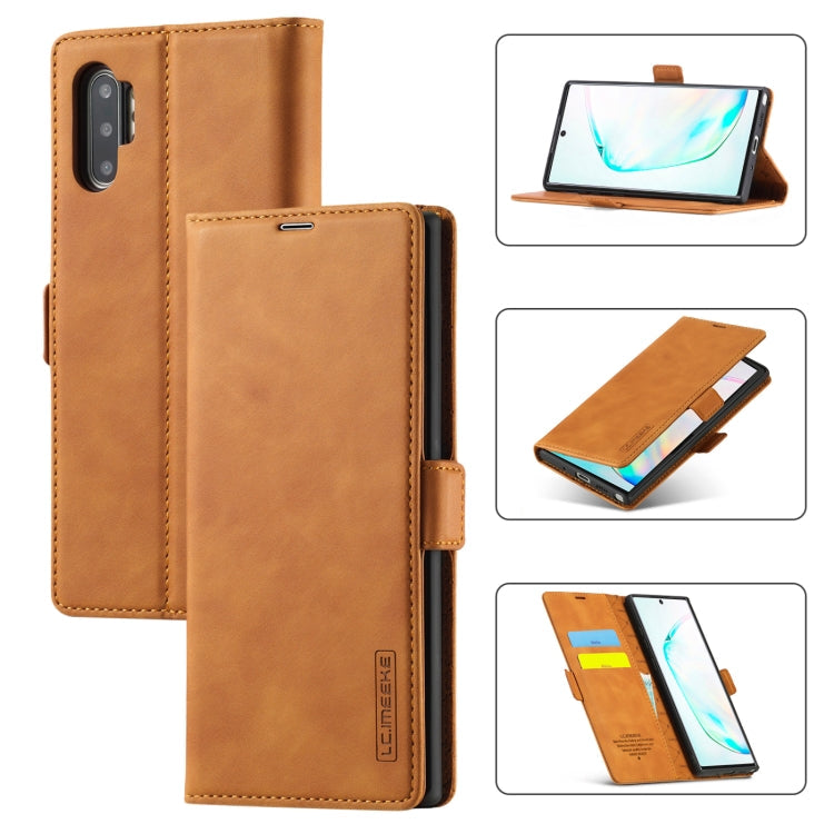 LC.IMEEK Strong Magnetism Ultra-thin Horizontal Flip Shockproof Matte TPU + PU Leather Case with Holder & Card Slots & Wallet, For Samsung Galaxy Note10+, For Samsung Galaxy Note10, For Samsung Galaxy Note20 Ultra, For Samsung Galaxy Note20