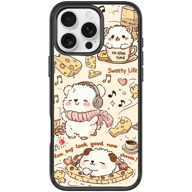 Adorable Coffee Cat Pattern Magnetic Phone Case, For iPhone 16 Pro Max, For iPhone 16 Pro, For iPhone 16 Plus, For iPhone 16