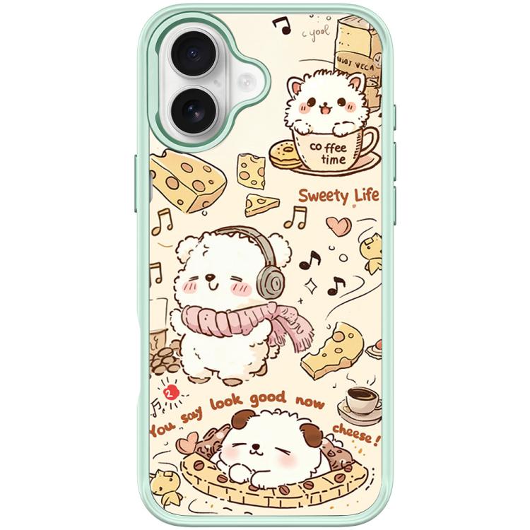 Adorable Coffee Cat Pattern Magnetic Phone Case, For iPhone 16 Pro Max, For iPhone 16 Pro, For iPhone 16 Plus, For iPhone 16